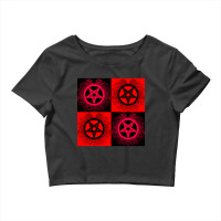 Black Metal Pentagrams--black _amp_ Red Crop Top | Artistshot