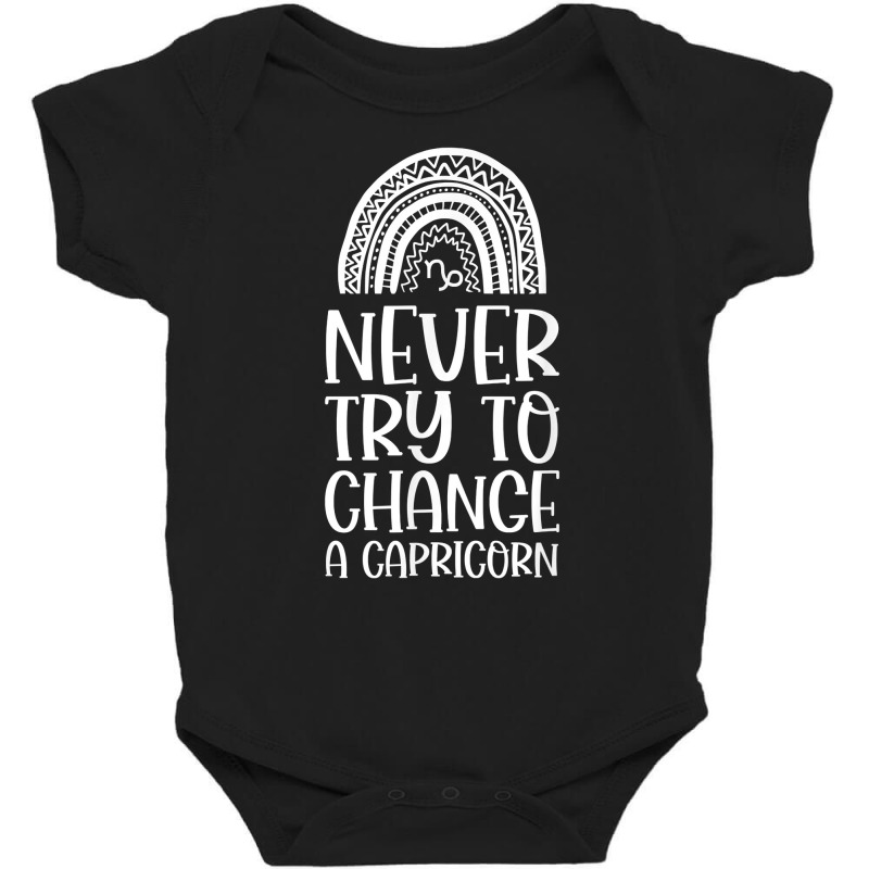 Never Try To Chance A Capricorn Zodian Bohemian Rainbow T Shirt Baby Bodysuit | Artistshot