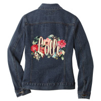 Grandmother Grandma Beautiful Floral Gift For Lolly Lolli Ladies Denim Jacket | Artistshot