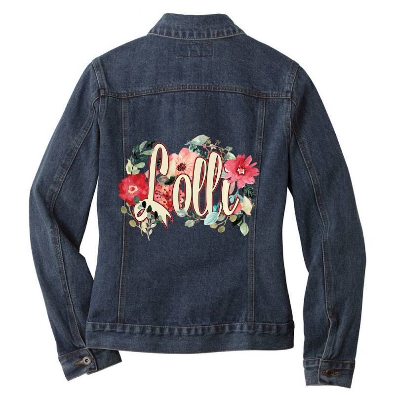 Grandmother Grandma Beautiful Floral Gift For Lolly Lolli Ladies Denim Jacket by behindcedar22 | Artistshot