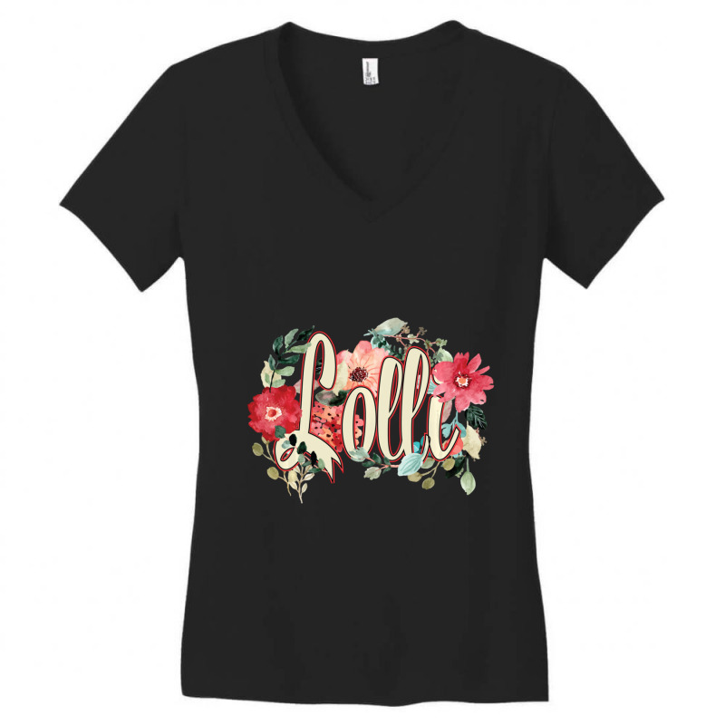 Grandmother Grandma Beautiful Floral Gift For Lolly Lolli Women's V-Neck T-Shirt by behindcedar22 | Artistshot