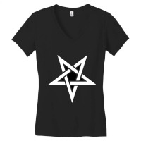 Reverse White Pentagram Satanic Satanism Women's V-neck T-shirt | Artistshot