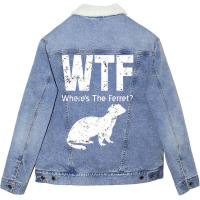 Where's The Ferret Funny Ferret Unisex Sherpa-lined Denim Jacket | Artistshot