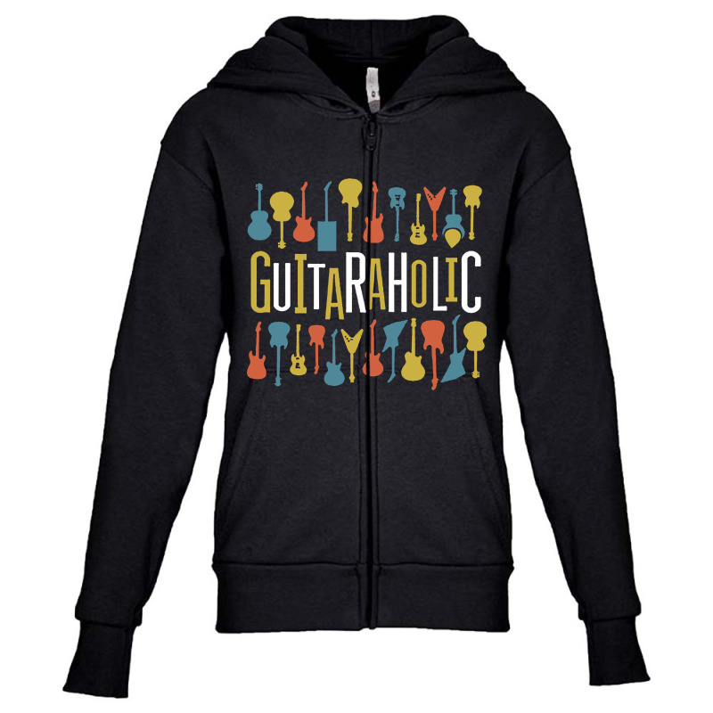 Guitaraholic Guitar Lovers Youth Zipper Hoodie | Artistshot