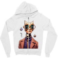 Portrait Old Afrikan Wiseman Wearing Retro Futuristic T Shirt Zipper Hoodie | Artistshot