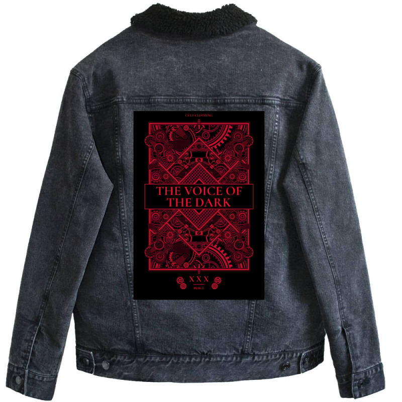 The Voice Of The Dark - Purge Cult Clothing Cyberpunk Gear Tech Cover Unisex Sherpa-Lined Denim Jacket by TIMOTHYSHRINER | Artistshot