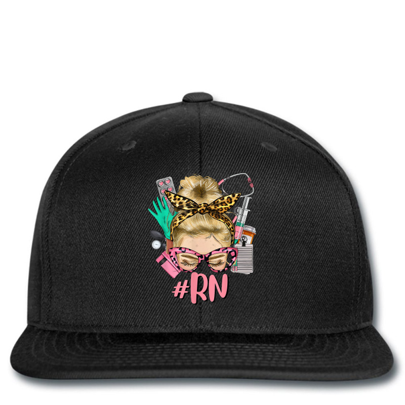 Rn Blonde Messy Bun Straight Hair Glasses Leopard Syringe T Shirt Printed Hat | Artistshot