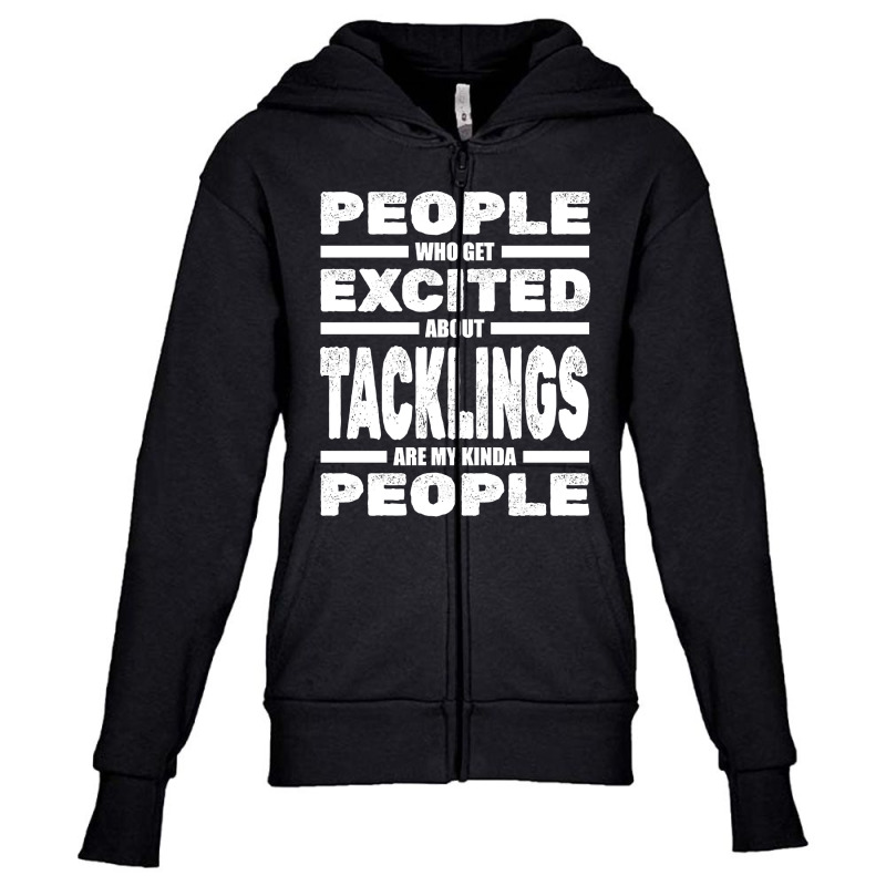 Rugby Player Tacklings - League Union Team Match Rugby Fan Youth Zipper Hoodie by Mary Hatton | Artistshot