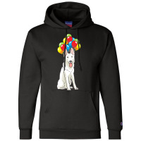 White Shepherd T  Shirt White Swiss Shepherd With Ballons Gift T  Shir Champion Hoodie | Artistshot