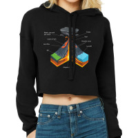 Volcano Lover Geology Teacher - Funny Geologist Cropped Hoodie | Artistshot