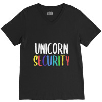 Halloween Dad Mom Daughter Adult Costume, Unicorn Security V-neck Tee | Artistshot