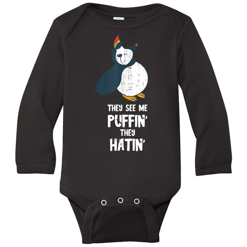 Seabird Lover Puffin They See Me Iceland Animal Puffin Lover T Shirt Long Sleeve Baby Bodysuit by adriacrogan7c3 | Artistshot