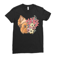 Yorkie T  Shirt Yorkshire Terrier With Flowers T  Shirt Ladies Fitted T-shirt | Artistshot