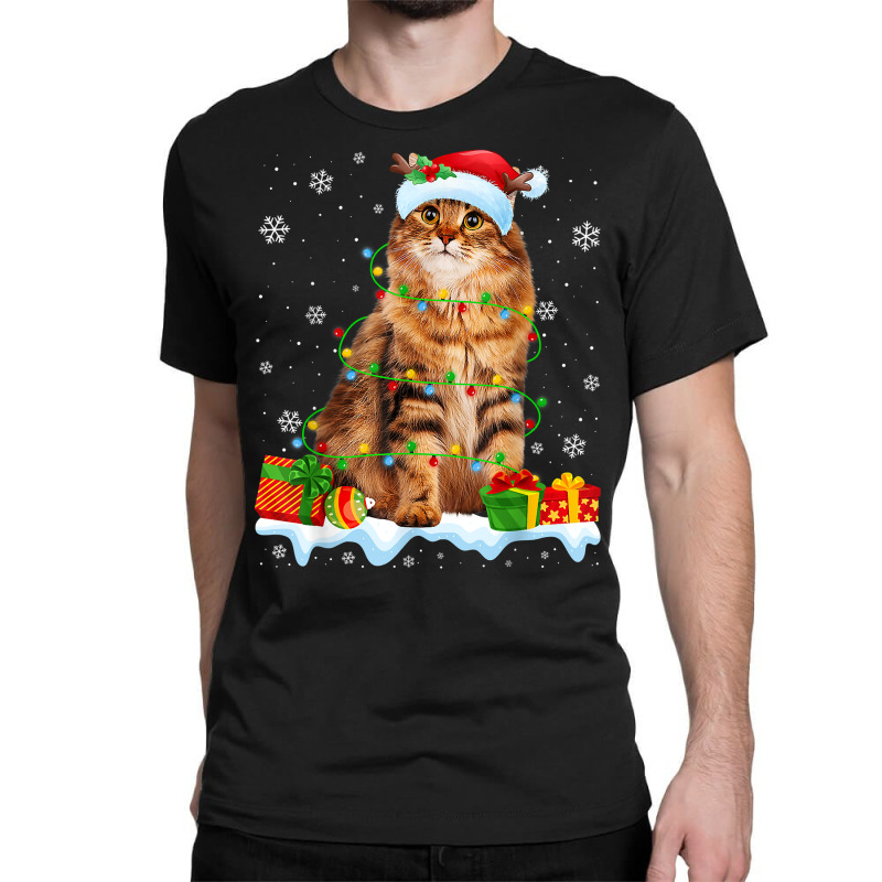 Siberian Cat Christmas Lights Funny Cat Lover Xmas T Shirt Classic T-shirt by mosesswabyhi | Artistshot