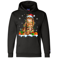 Siberian Cat Christmas Lights Funny Cat Lover Xmas T Shirt Champion Hoodie | Artistshot