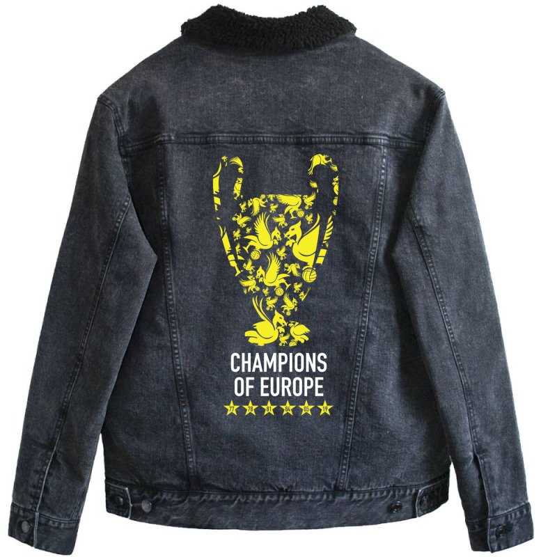 Liverpool Trophy Champions Of Europe Squad, Design Sports Unisex Sherpa-lined Denim Jacket | Artistshot