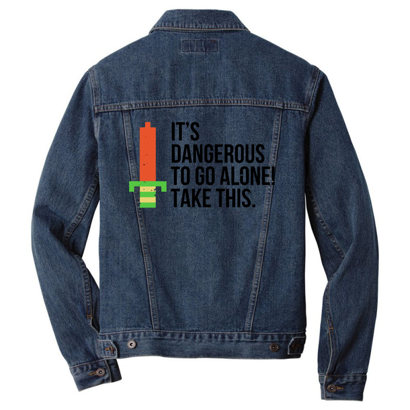 Dangerous To Go Alone Men Denim Jacket by Ganden | Artistshot