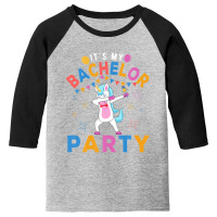 Mens Funny It's My Bachelor Party, Unicorn Groom Bachelor Party Youth 3/4 Sleeve | Artistshot