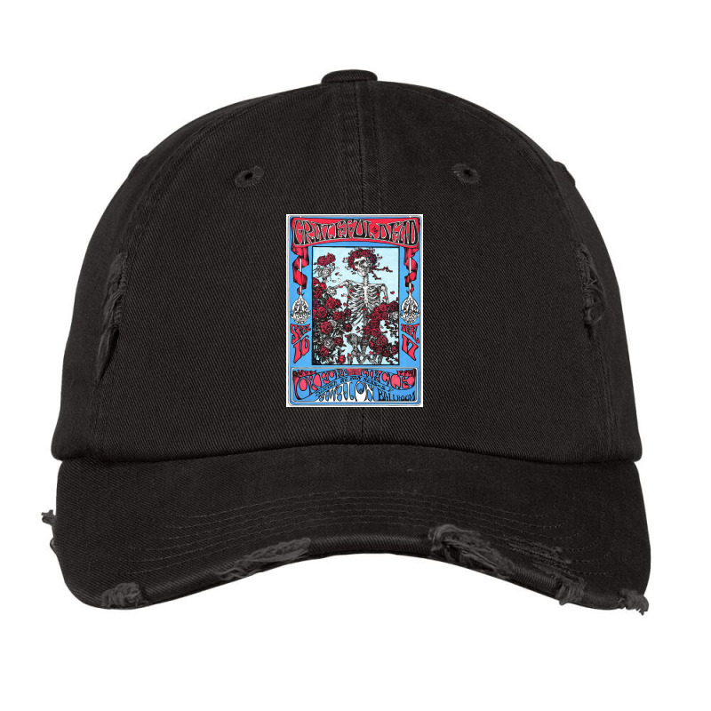 Grateful Rose Dead Skull Vintage Cap | Artistshot