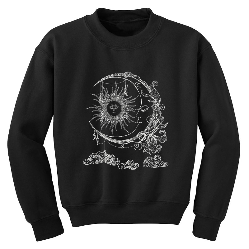 Bohemian Aesthetic Moon Sun Astrology Science Astronomy Youth Sweatshirt | Artistshot