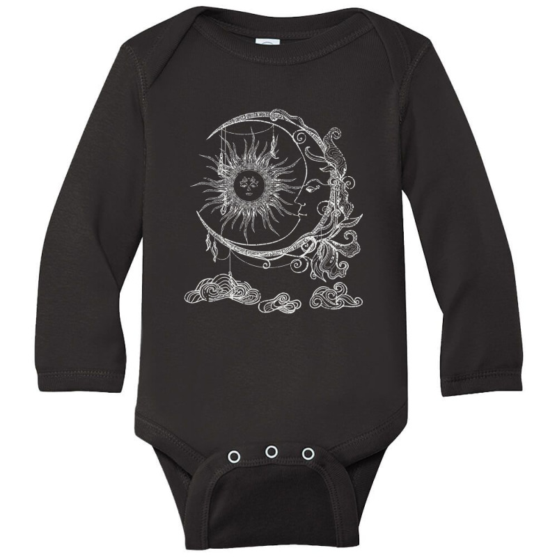 Bohemian Aesthetic Moon Sun Astrology Science Astronomy Long Sleeve Baby Bodysuit | Artistshot