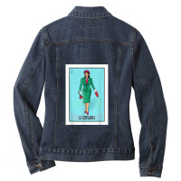 La Chingona The Bad Ass Woman Card Mexican Lottery Card Ladies Denim Jacket | Artistshot