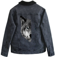 Wolf S - Split Face Wolf Shirts Magical Wolves Tee Unisex Sherpa-lined Denim Jacket | Artistshot