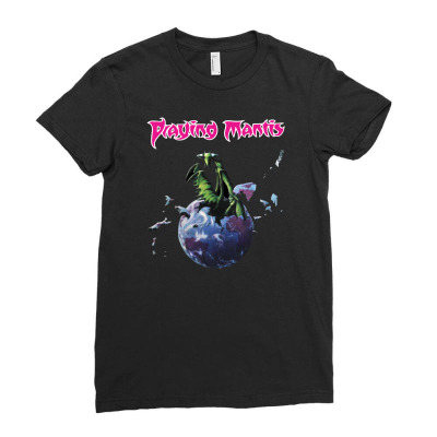 Praying Mantis Ladies Fitted T-shirt Designed By L4l4pow
