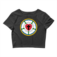 Lutheran Martin Luther Heart Rose Concords Reformation Cross Pullover  Crop Top | Artistshot