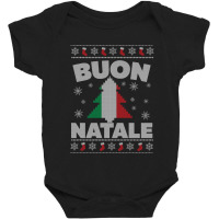 Buon Natale Italian Ugly Christmas Sweater Baby Bodysuit | Artistshot