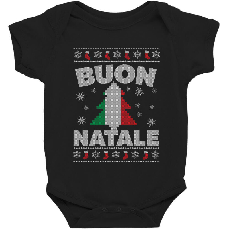 Buon Natale Italian Ugly Christmas Sweater Baby Bodysuit by TimothyMichaelHackett | Artistshot