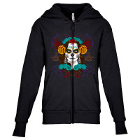 Dia De Los Muertos Marigold Catrina Day Of The Dead Youth Zipper Hoodie | Artistshot