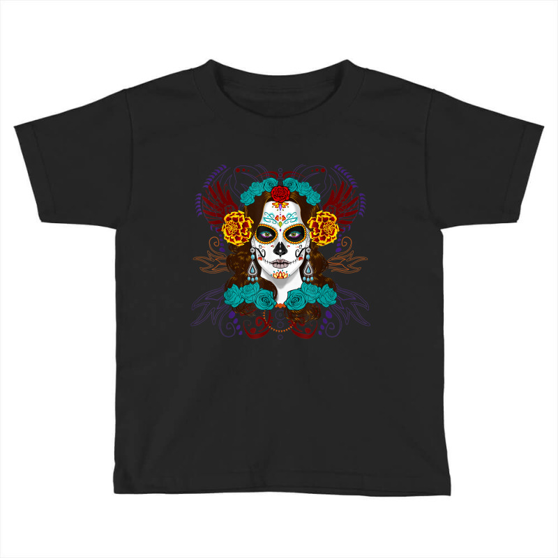 Dia De Los Muertos Marigold Catrina Day Of The Dead Toddler T-shirt by BenSamirDarwish | Artistshot