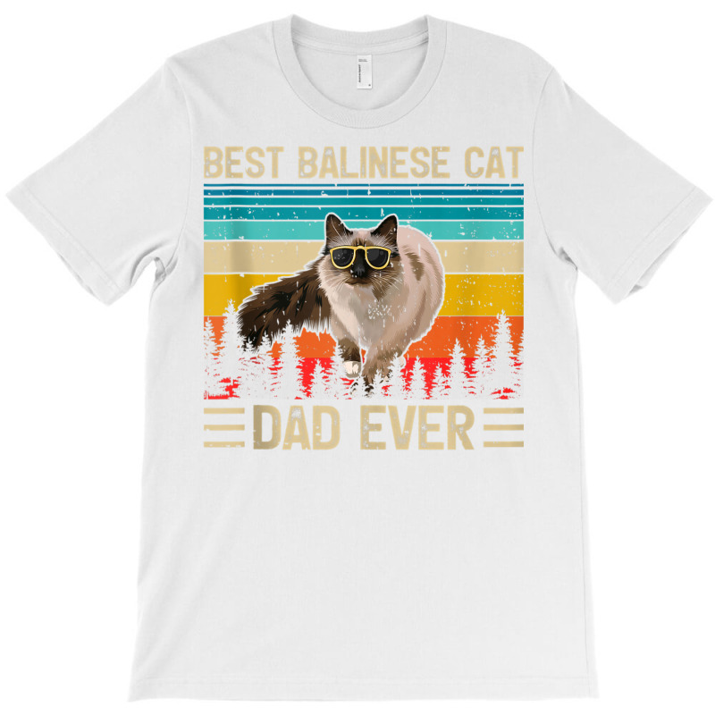 Balinese Cat Vintage Best Balinese Cat Dad Ever Father's Day Tank Top T-shirt | Artistshot