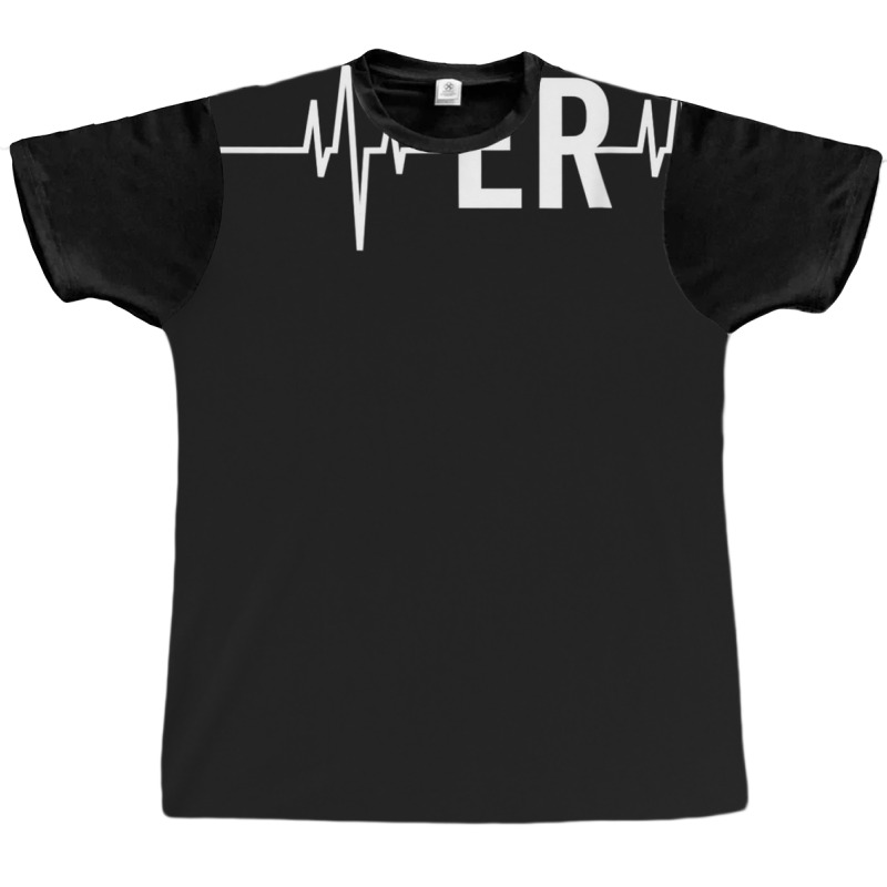 Emergency Medicine Physician Nurse Gift Er Heartbeat Graphic T-shirt | Artistshot