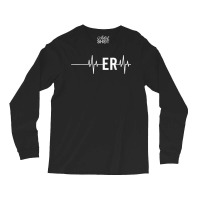 Emergency Medicine Physician Nurse Gift Er Heartbeat Long Sleeve Shirts | Artistshot