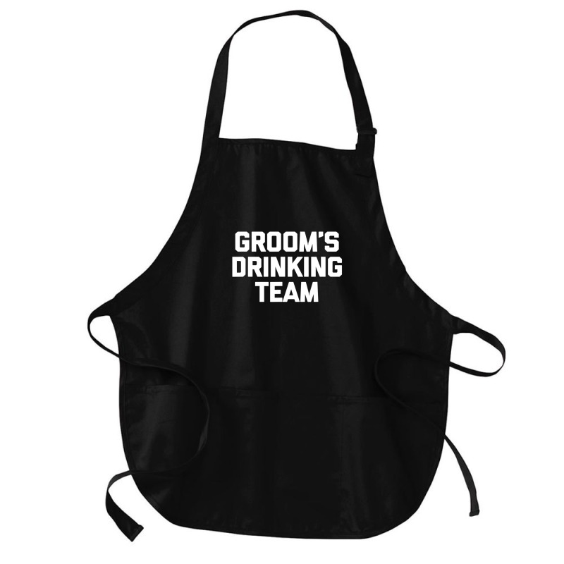 Groom's Drinking Team  Funny Wedding Bachelor Party Medium-length Apron | Artistshot