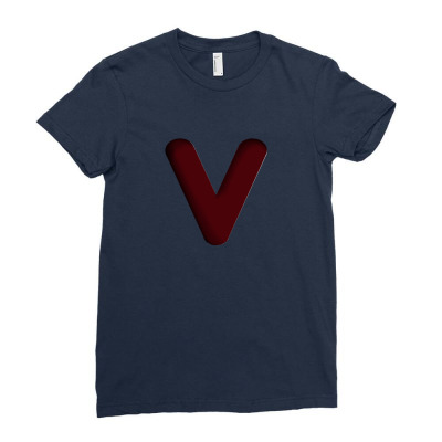 Layered Chocolate V Letter Ladies Fitted T-shirt Designed By Iyozanda95