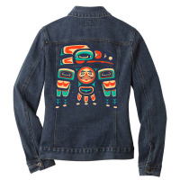 Alaska, Raven Haida Tribal Art, Native American Totem Premium T Shirt Ladies Denim Jacket | Artistshot