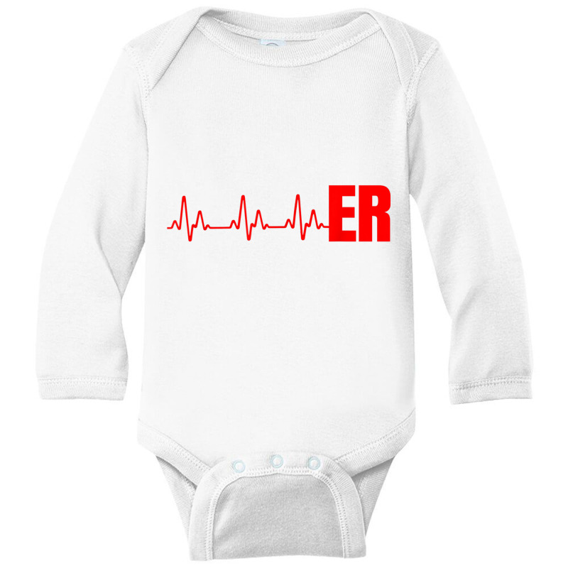 Emergency Medicine Emergency Room Nurse Er Heartbeat T Shirt Long Sleeve Baby Bodysuit | Artistshot