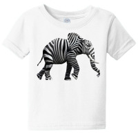 Elephant Anima Cute Zebra Print Wild Forest Running Heavy T Shirt Baby Tee | Artistshot