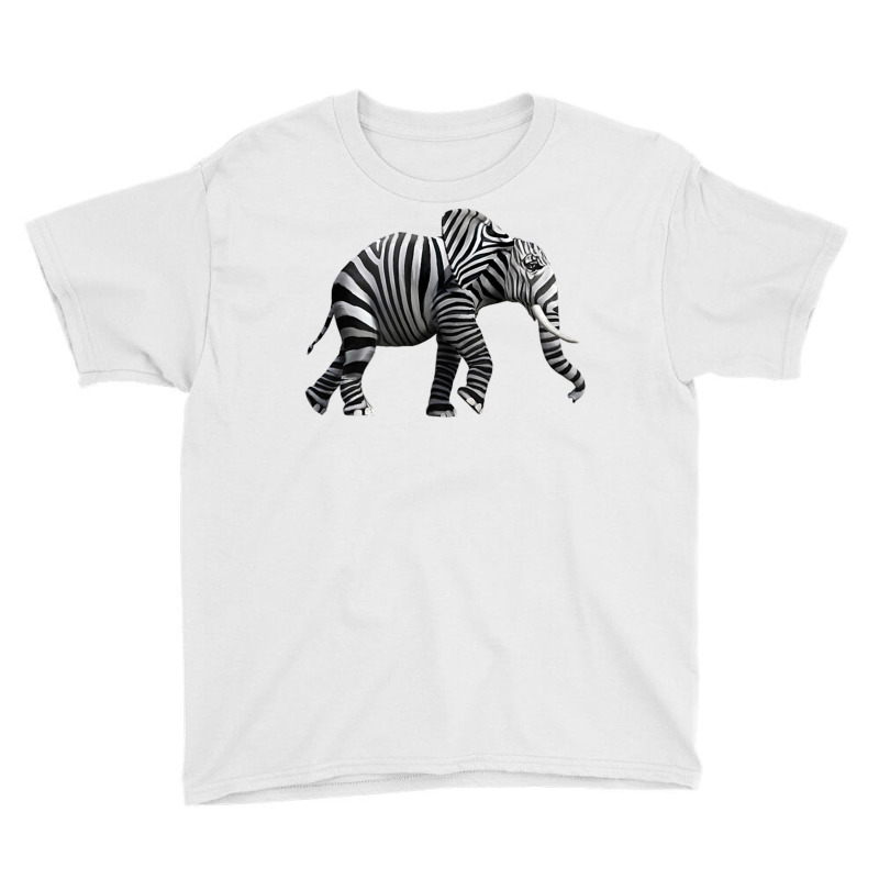 Elephant Anima Cute Zebra Print Wild Forest Running Heavy T Shirt Youth Tee by sunda | Artistshot