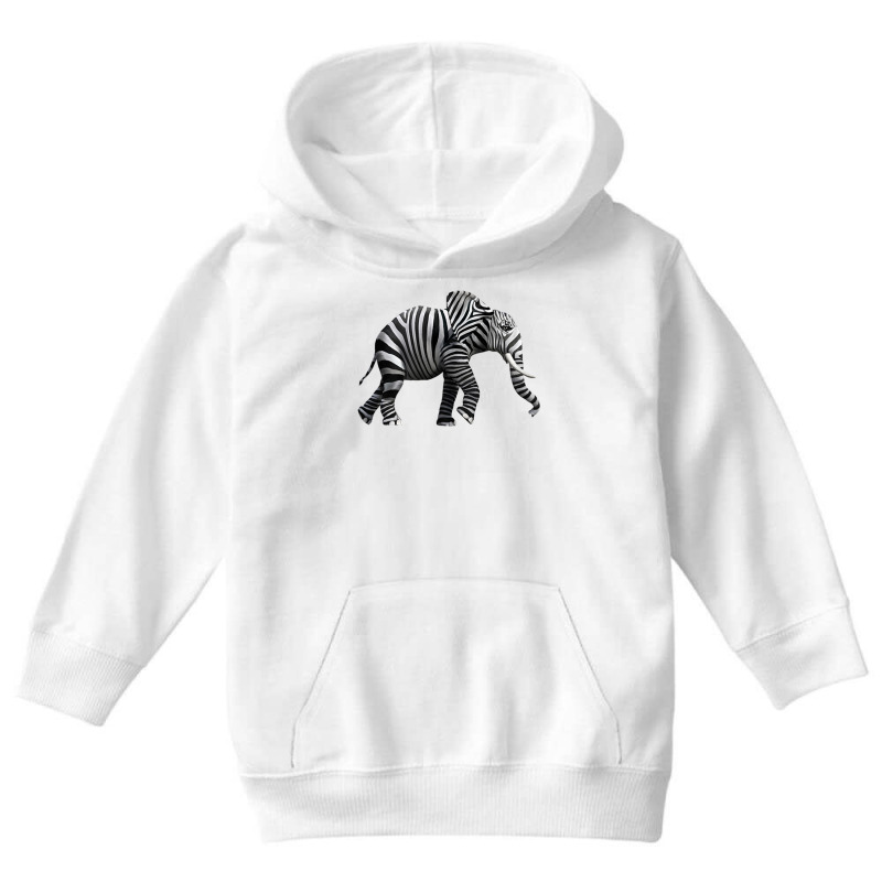 Elephant Anima Cute Zebra Print Wild Forest Running Heavy T Shirt Youth Hoodie by sunda | Artistshot