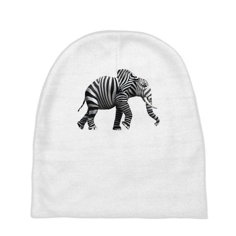 Elephant Anima Cute Zebra Print Wild Forest Running Heavy T Shirt Baby Beanies by sunda | Artistshot