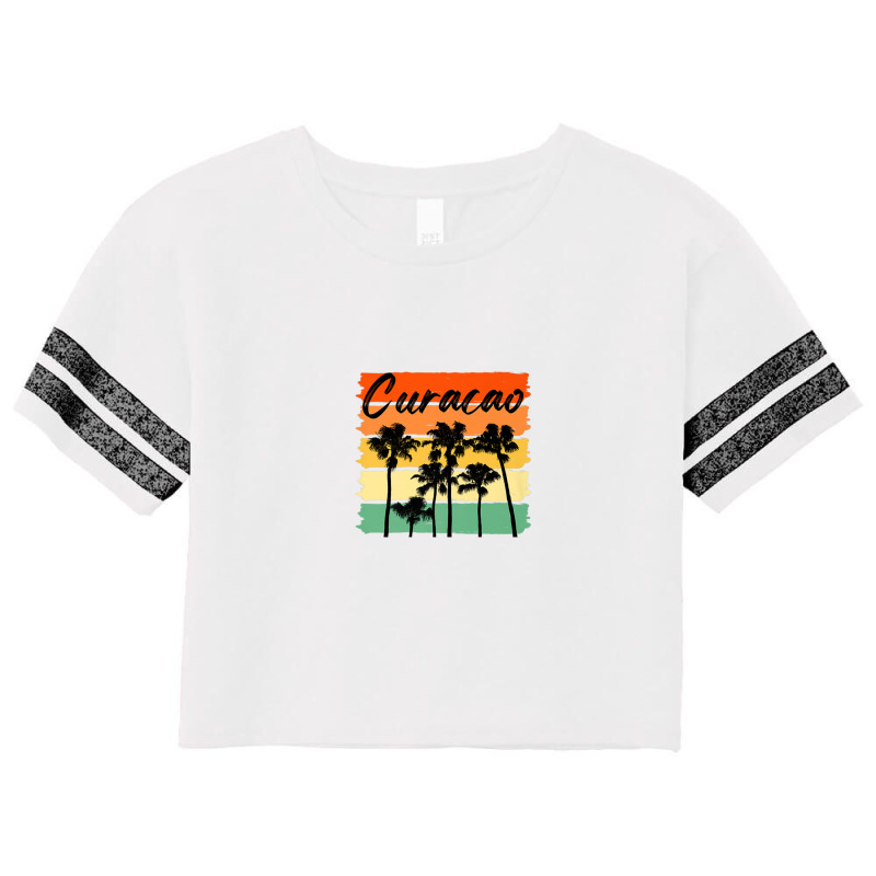 Curacao Palm Vintage Beach Men Women Scorecard Crop Tee by atoinenieck3 | Artistshot