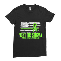 Fight The Stigma American Flag Mental Health Awareness T Shirt Ladies Fitted T-shirt | Artistshot