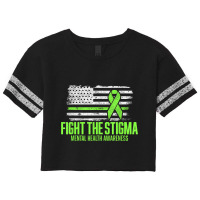 Fight The Stigma American Flag Mental Health Awareness T Shirt Scorecard Crop Tee | Artistshot