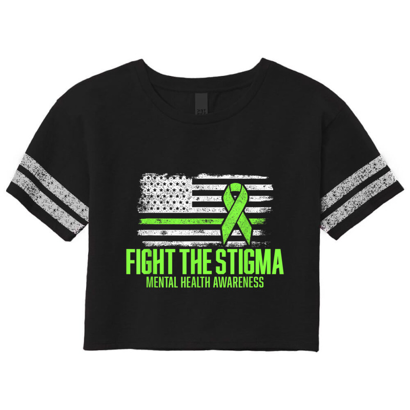 Fight The Stigma American Flag Mental Health Awareness T Shirt Scorecard Crop Tee by matheeishilo | Artistshot