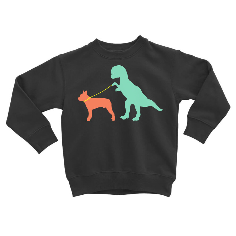 Boston Terrier T  Shirtfunny Boston Terrier Dinosaur Cute Boston Terri Toddler Sweatshirt | Artistshot