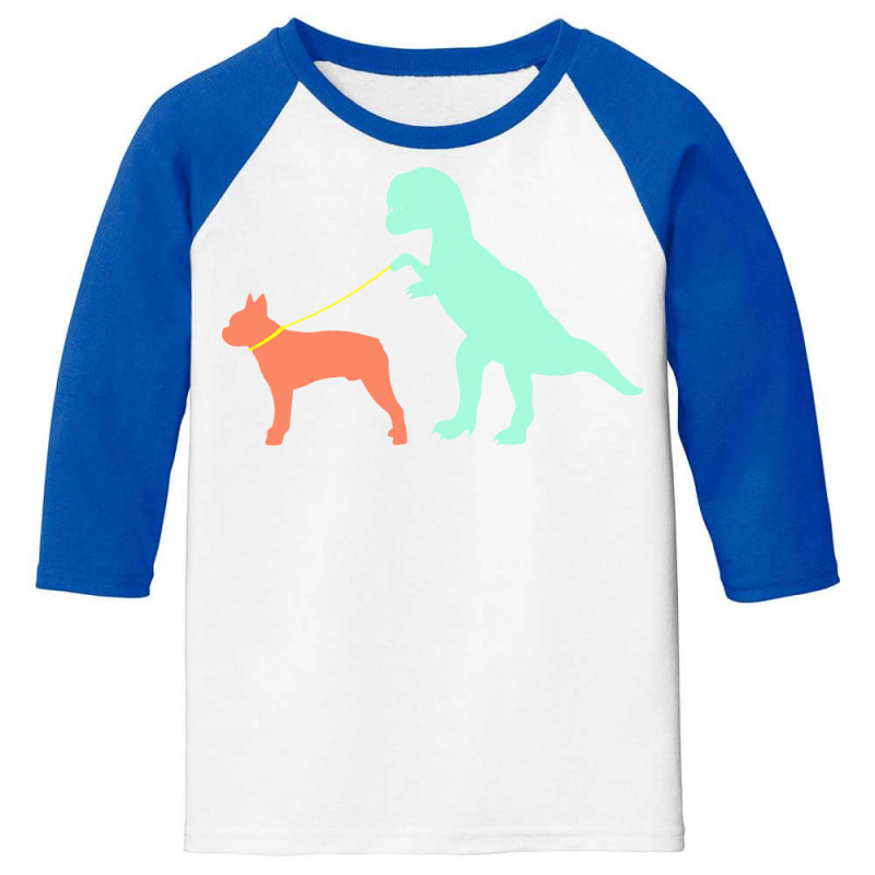 Boston Terrier T  Shirtfunny Boston Terrier Dinosaur Cute Boston Terri Youth 3/4 Sleeve | Artistshot